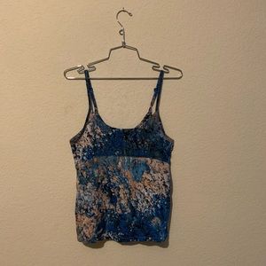 Hurley Blue & Pink Thin Strap Tank Top